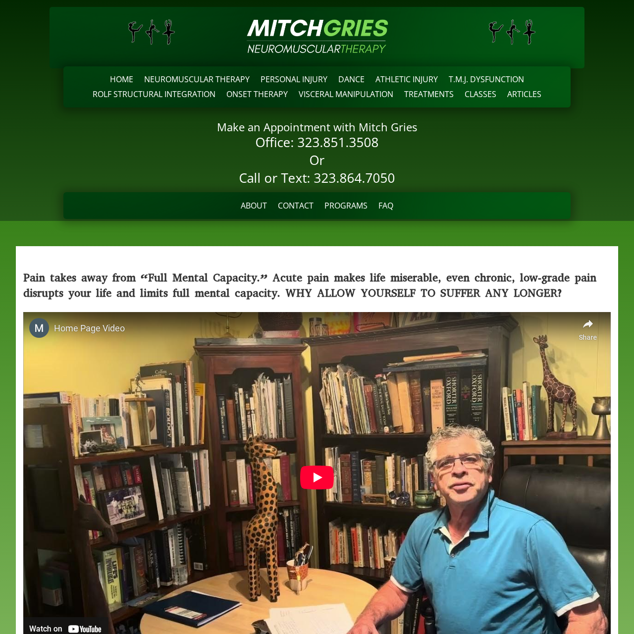 Mitch Gries Therapist Los Angeles - Neuromuscular Massage